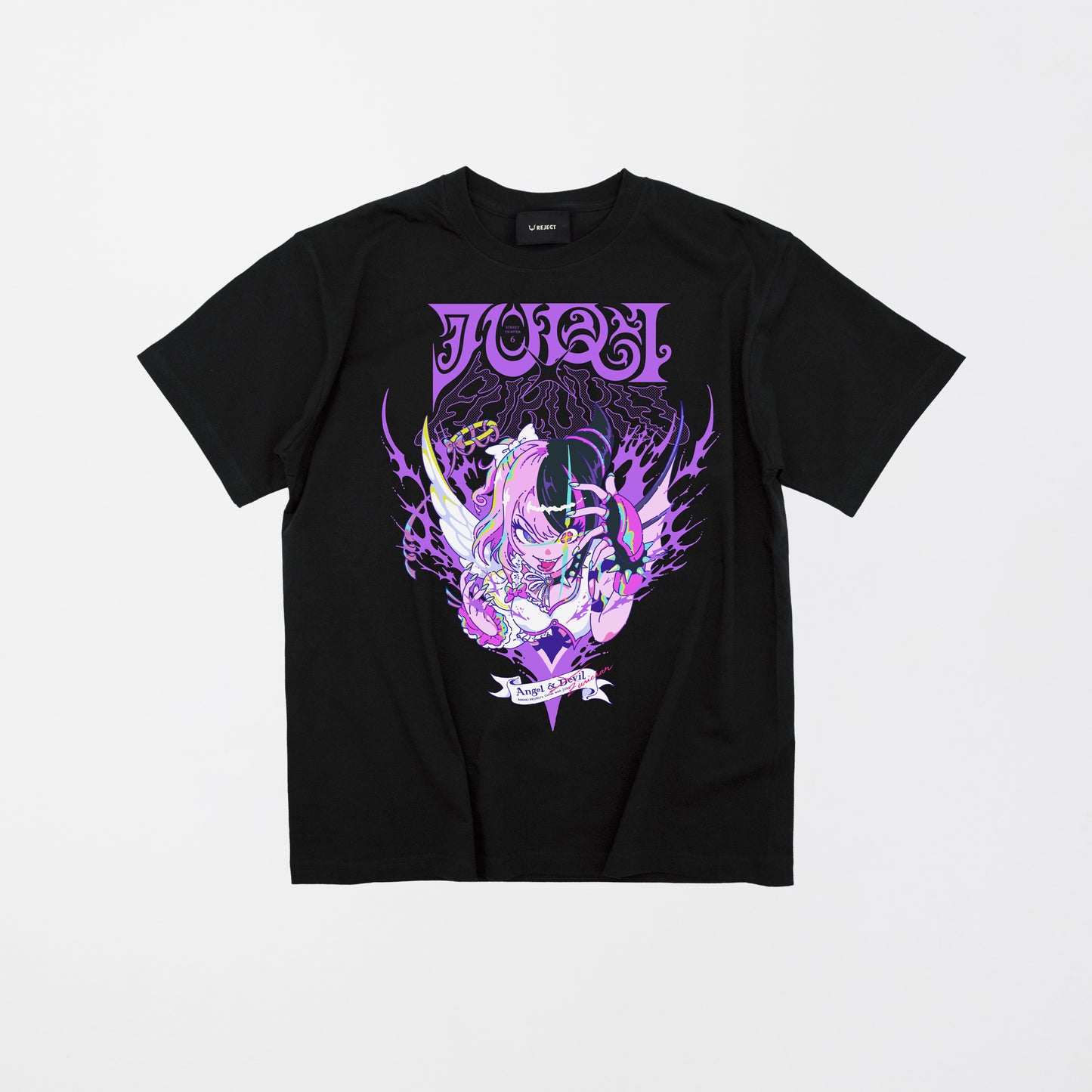 StreetFighter6 Juri x Amaki Pururu T-shirt (Black)